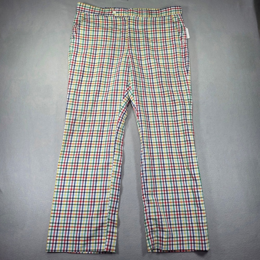 Vintage Sansabelt Sport Mens Plaid Golf Pants Multi Color Check 38x29 Retro